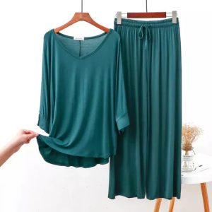 Persian Blue V-Neck Women's PJ Set