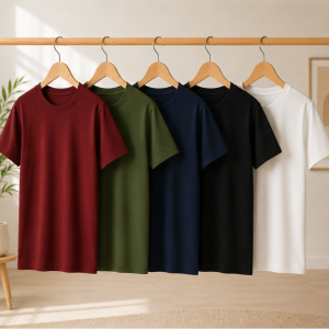 Bundle of 5 Plain T-Shirts for Men