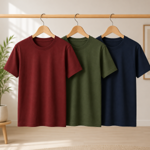 Bundle of 3 Simple Plain T-Shirts for Men's