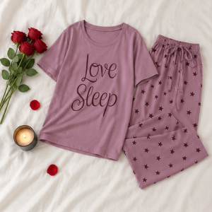 Love Sleep Printed Night Suit