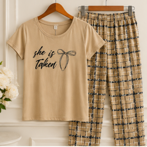 She is Cothed Printed Night Suit